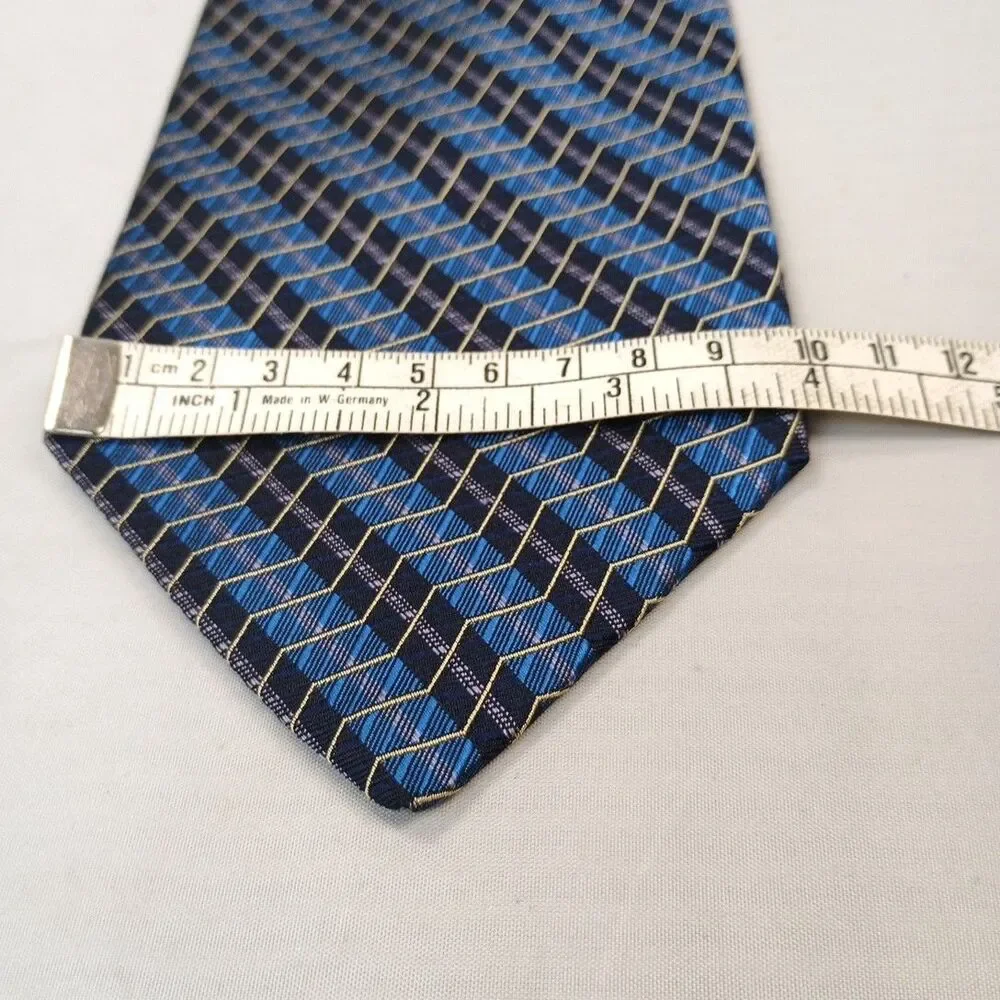 Robert Talbott Blue Black ZigZag Silk Necktie Best of Class Handmade USA 59